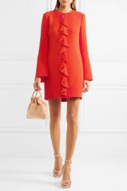 RACHEL ZOE Monner ruffled stretch-crepe mini dress at Net A Porter